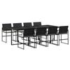 VidaXL Garden Dining Set 9pcs Cushions Black Woven Resin, Outdoor Dining Set, Dining Furniture of 3295060