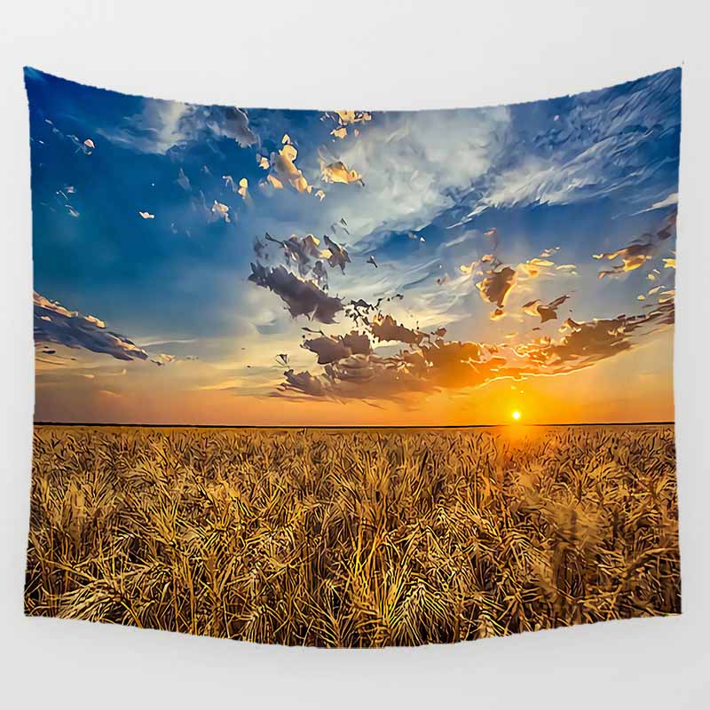 Home Decor Aesthetic Landscape Art Print Polyester Tapestry Wall Hanging Bedroom Living Room Background Fabric tapiz