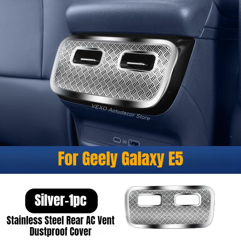 For Geely Galaxy EX5 E5 Rear AC Vent Dustproof Cover Air Outlet Protector Stainles Steel Electric Vehicle Interior Moulding Trim