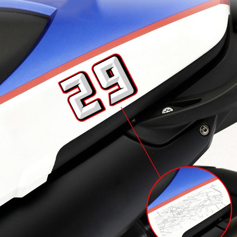 Motocyklové doplňky Samolepka Styling auta a nálepky 0 až 9 Kreativní arabská čísla Závodní číslo Helma Závodní vinylové nálepky