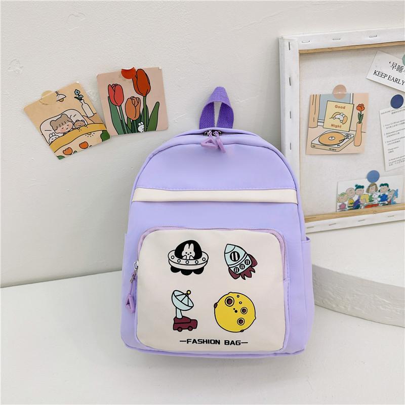Adorable Nylon Kids Backpack Cute Geometric Pattern For School Use