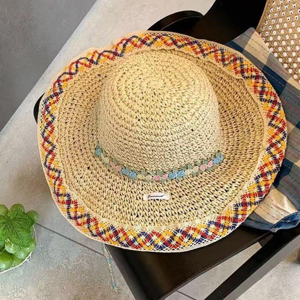 Breathable Lace Brim Sunshade Cap INS Sun Protection Cap Fashion Outdoor Beach Hat  Beach Holiday