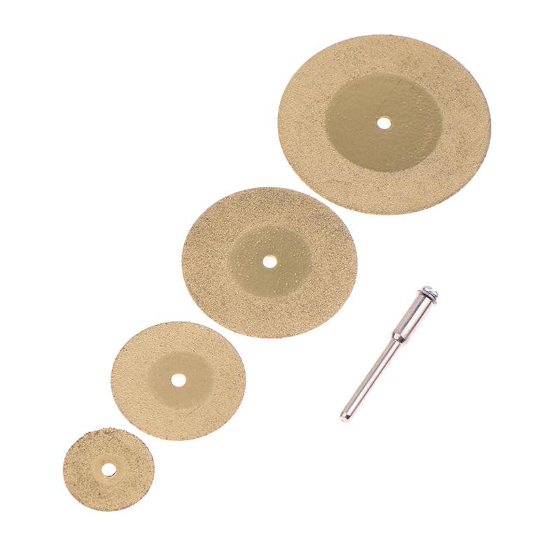 5Pcs 20/30/40/50Mm Diamond Cutting Disc For Rotary Tools Tin Coated Circular Saw Blade For Cutting Gemstone Glass Ceramic