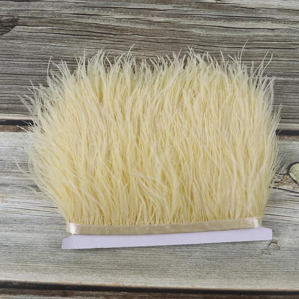 Feather10Meters 8-10cm Natural Ostrich Feather Trims for Needlework and Handicraft Plume Ribbon Fringe Skirt Decoration