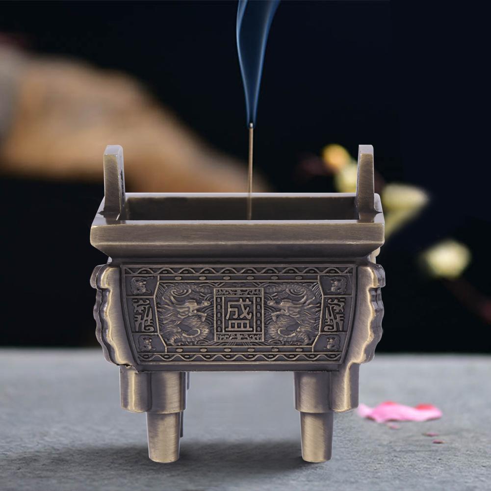 1Pc Mini Multi function Incense Stick Burner Holder Censer for Home Office Hotel(Bronze)
