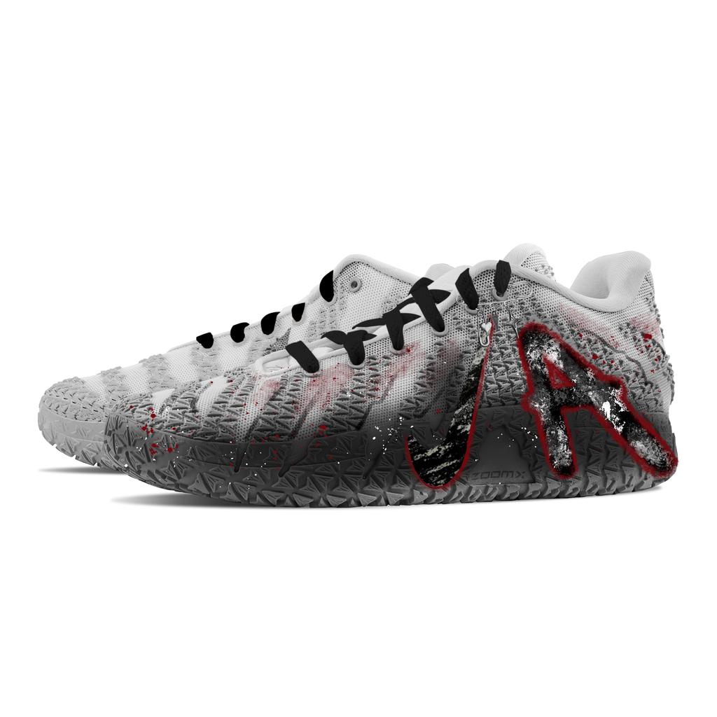 Nike Ja Morant 3 Shadow Of Scarlet, Fluid Bear Abrasion Resistant Low top Basketball Shoes Unisex Gray Red HF2794-100(Team773--)