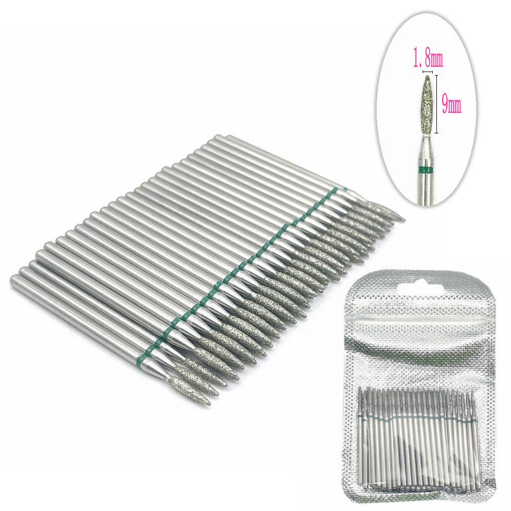 50pcs/pack Diamond Milling Cutter Grinding Drill Bits Diamond Polisher HP 2.35mm Diamond Polisher Nail Drill Bits Drill