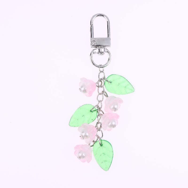 Y2K Aesthetics Lily Of The Valley Keychain Exquisite Flower Keyring Bag Pendant Sweet Girly Phone Lanyard Holiday Gifts