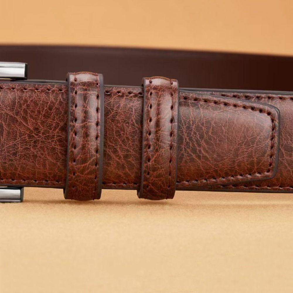 Retro Men PU Belt Versatile Casual Waist Belt Waist Accessories Pin Buckle Belt Pants