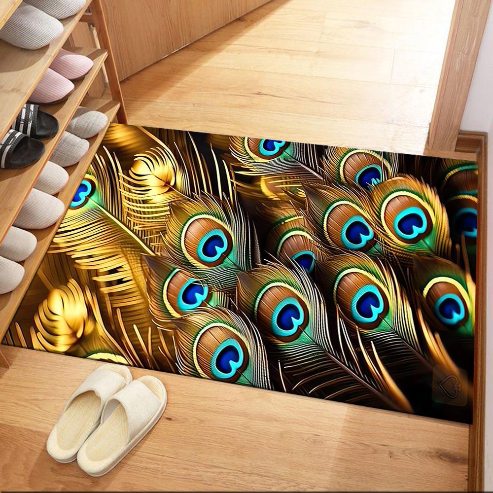 Elegant Peacock Fantasy Art Floor Mats for Living Room, Bedroom and Room Decoration Are Suitable for Gifts.