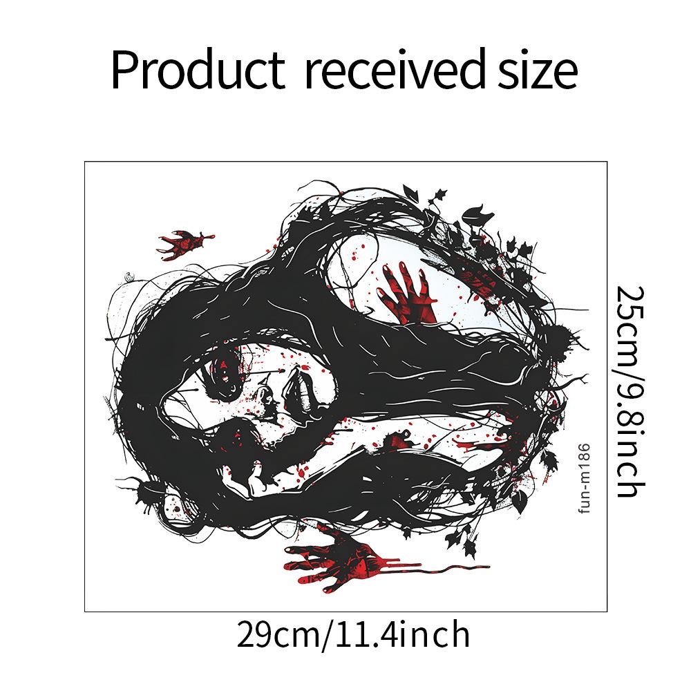 

Fun-m186 Хэллоуин ужас женщина кровь отпечаток руки ванная комната атмосфера ванная комната декоративная наклейка на унитаз 25*29CM/fun-m186