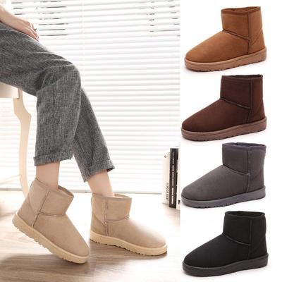 Women's   Flat Heel Short Barrel Snow Boots Women's Autumn/Winter Thickened Plush and Warm Cotton Shoes Snow Boots