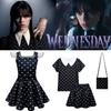 The Addams Family Wednesday Cosplay Costume Black Dress For Halloween Party