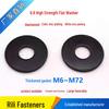 High Strength M6-M72 Black Flat Washer Gasket with Thickened Elastic Thread