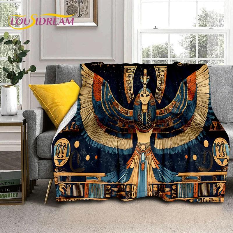 3D Ancient Egypt Hieroglyphic Mythology Wall Painting 2025 New Blanket,Soft Throw Blanket for Home Bedroom Bed Sofa Cover Child 75x90cm