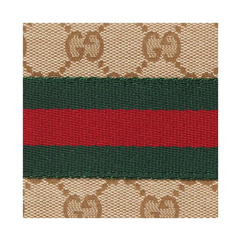 Gucci Bi-fold design with Web function GG canvas wallet Unisex couple model Sand color with brown