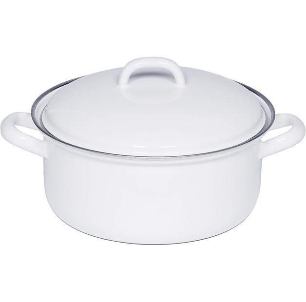 Сотейник Riess Classic с крышкой 16 см белый 1 л (0128-033)