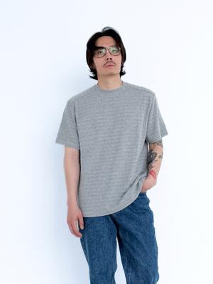 OVERTHEOIR Striped Pattern Cool Short-Sleeve Knit