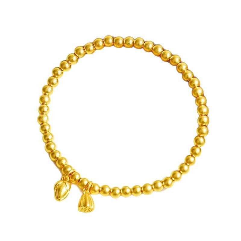 Metal Golden Bead Bracelet Stylish Bangles For Women Golden Chain Bracelets Daily Party Lucky Jewelry Accessories