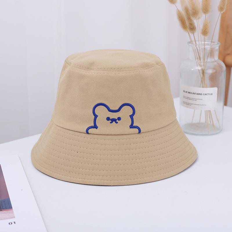 Female Hat Fisherman Thin Sun Protection Fashion Casual Embroidered Bear Visor Hat