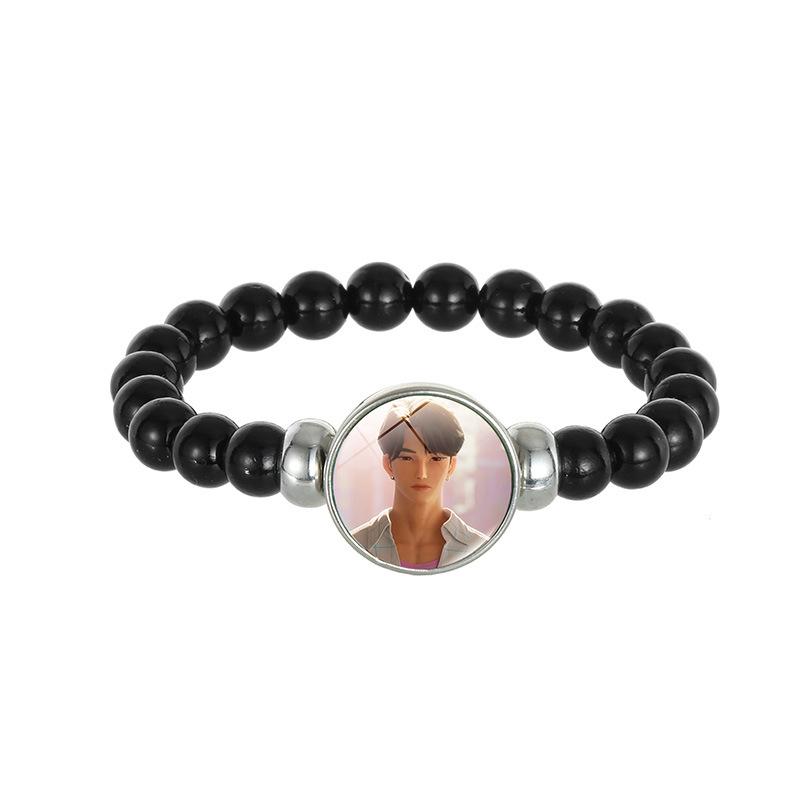 Demon Hunters Saja Boy Beaded Bracelet, Lumi Zoe Mira Black Bead Jewelry