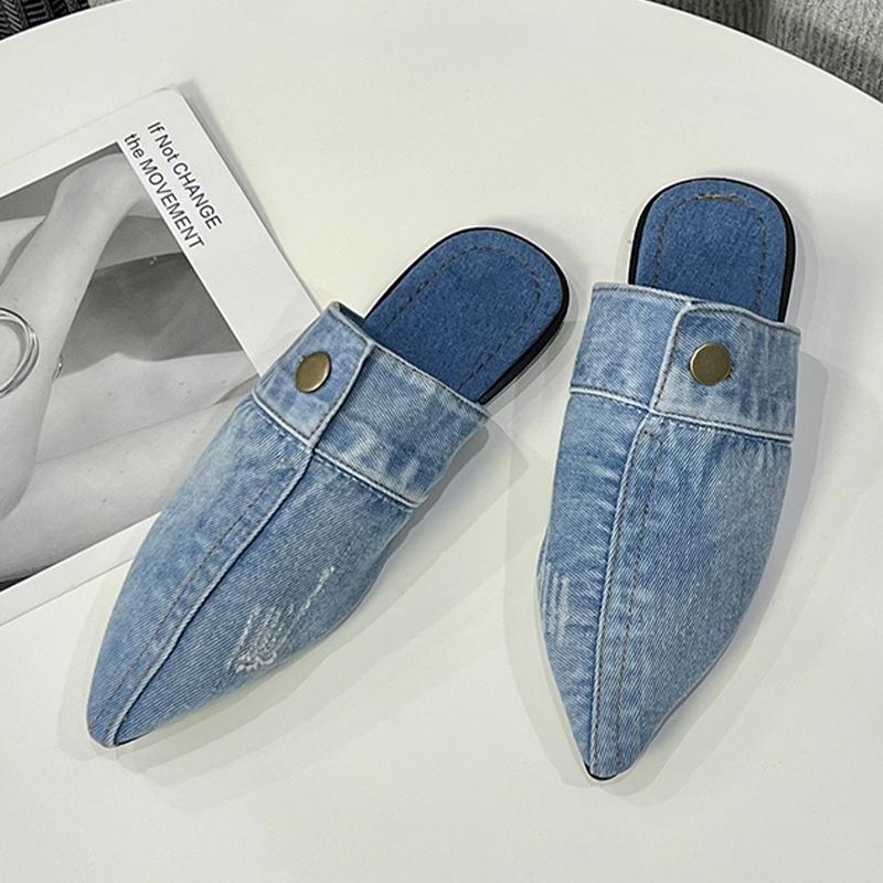 

Мода Леопард Женские Тапочки Балетки Острый Носок Мюли Обувь Слингбэк Модные Сандалии Женские 2025 Новые Ковбойские Дизайнерские Женские Туфли 43 светло-синий