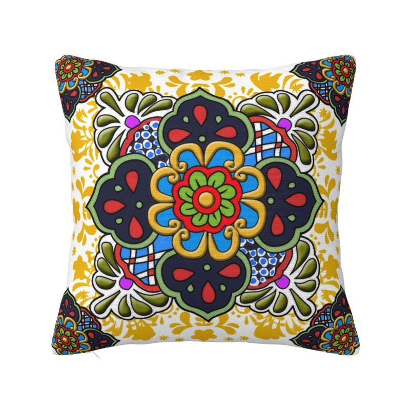Custom Fashion Mexican Otomi Birds Texture Pillow Case 40x40cm Sofa Folk Floral Art Luxury Cushion Cover Car Pillowcase