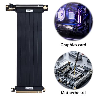 PCI-E Gen 3.0 16X Riser Video Graphics Card Shielded Flexible 90°/180° Mounting GPU Lossless Mount Extension Cable 20/25/30/35cm