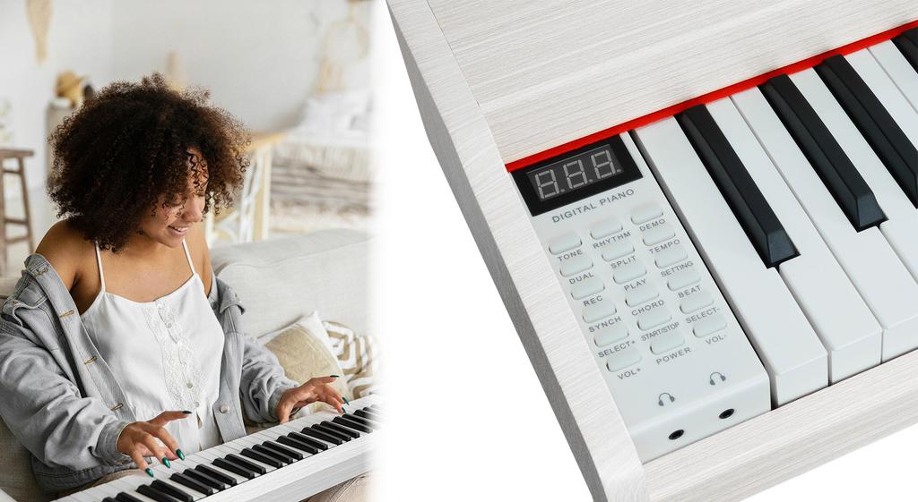 MusicMate MM-P10-W VelvetNote WHITE Digital Piano