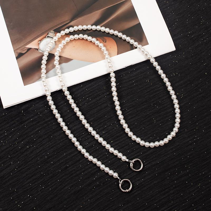 Handmade Beaded Phone Case with Pearl Necklace Lanyard & Crossbody Chain