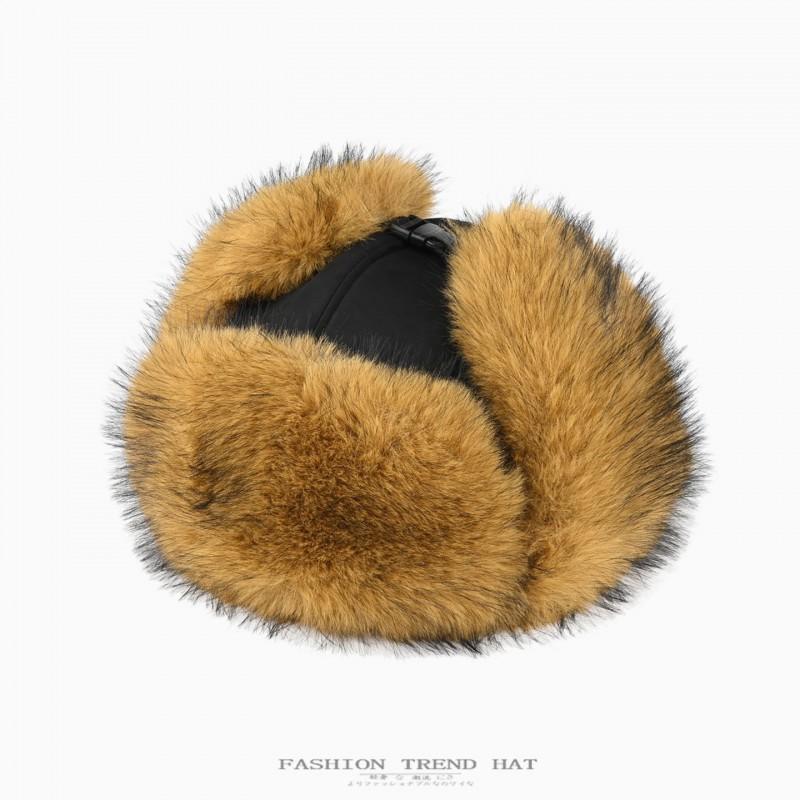 Faux Mink Fleece-lined Winter Beanie Hat Men Women Warm Ear-Protective Outdoor Cap With Long Plush Fur One Size