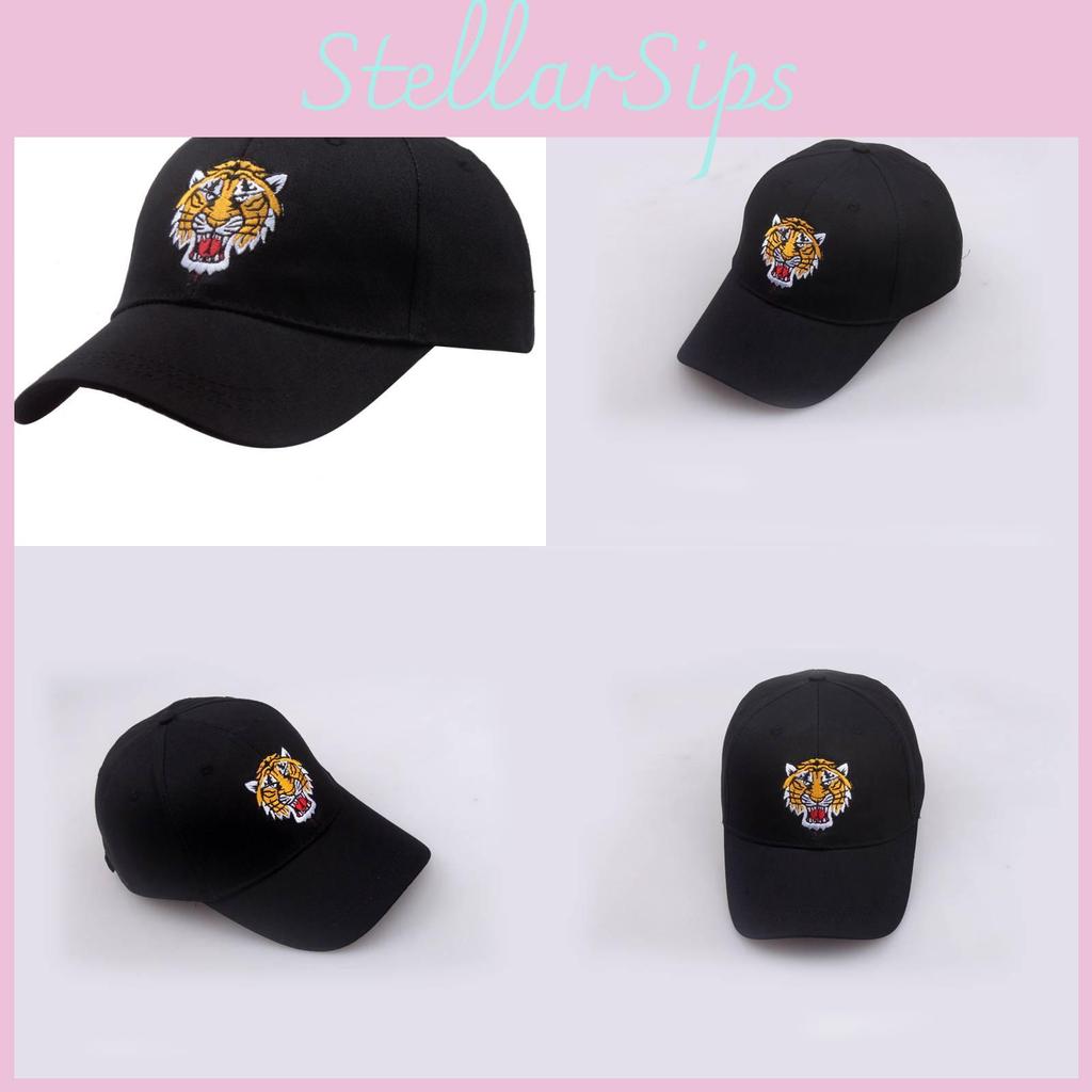 Unisex Embroidered Tiger Logo Baseball Cap For Streetwear Fashion Sun Shade