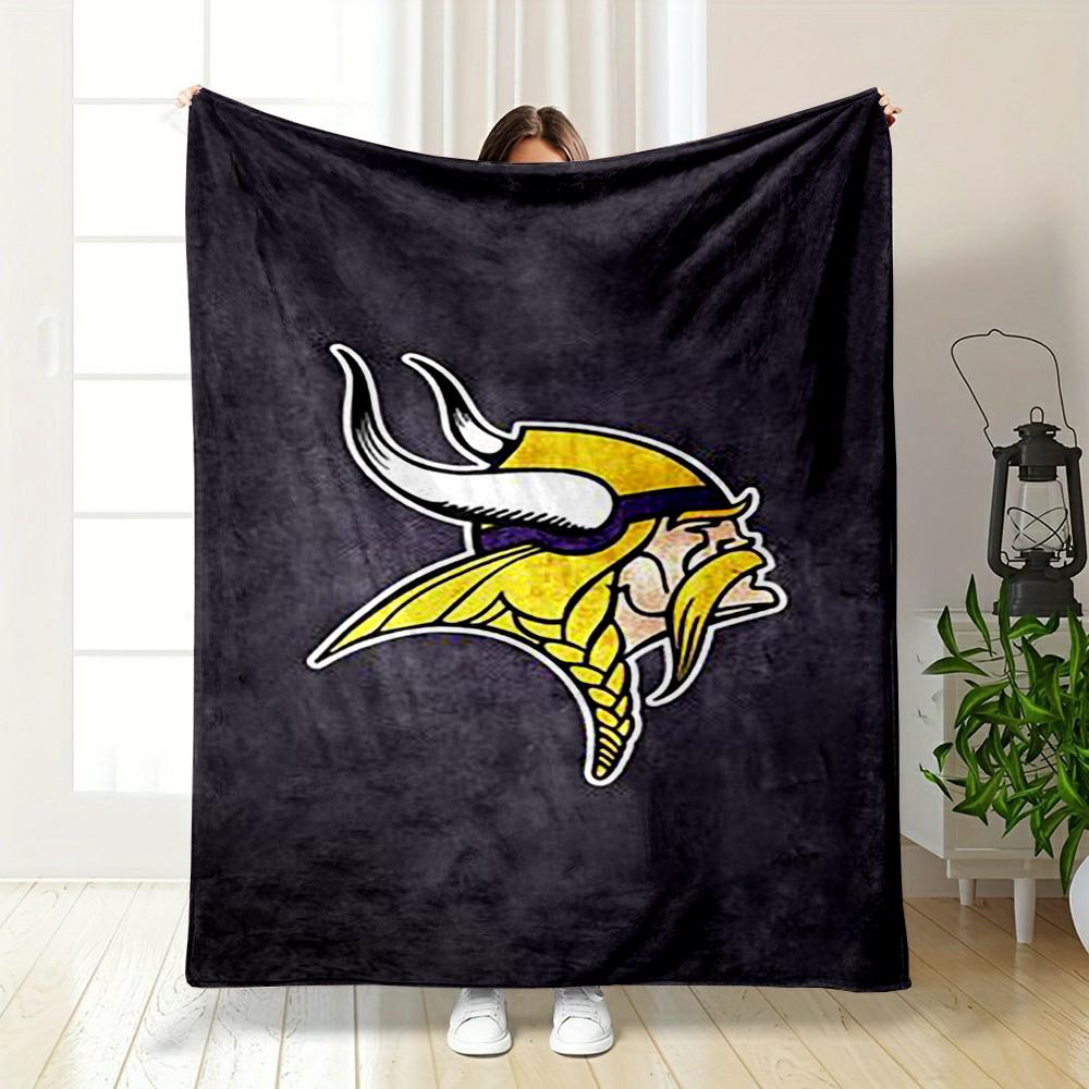 Viking Warrior Themed Blanket Design Flannel Blanket for Bedroom, Living Room, Sofa, and Nap Sofas.