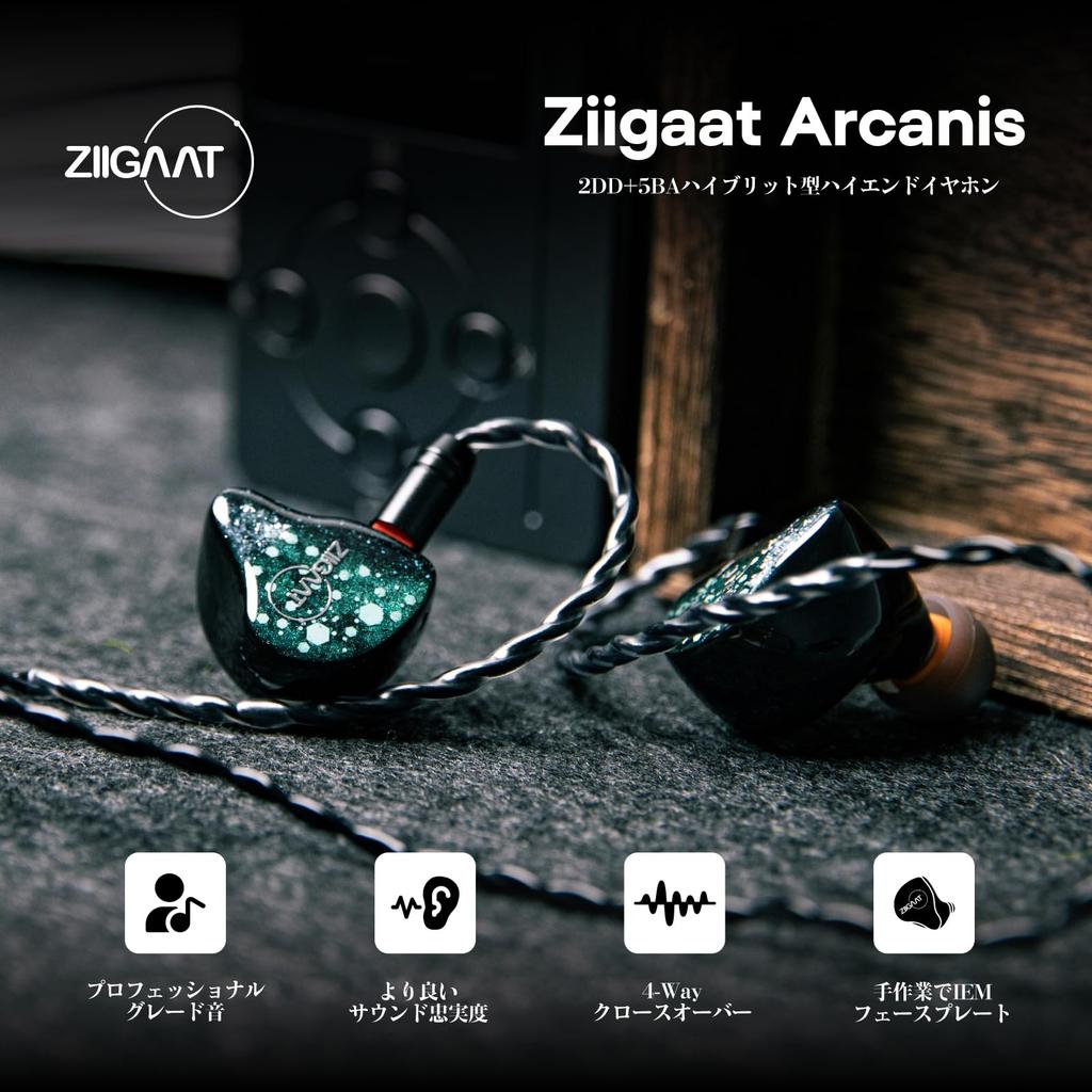 Linsoul ZiiGaat Arcanis Hybrid (2DD+5BA) High-End In-Ear Earphones