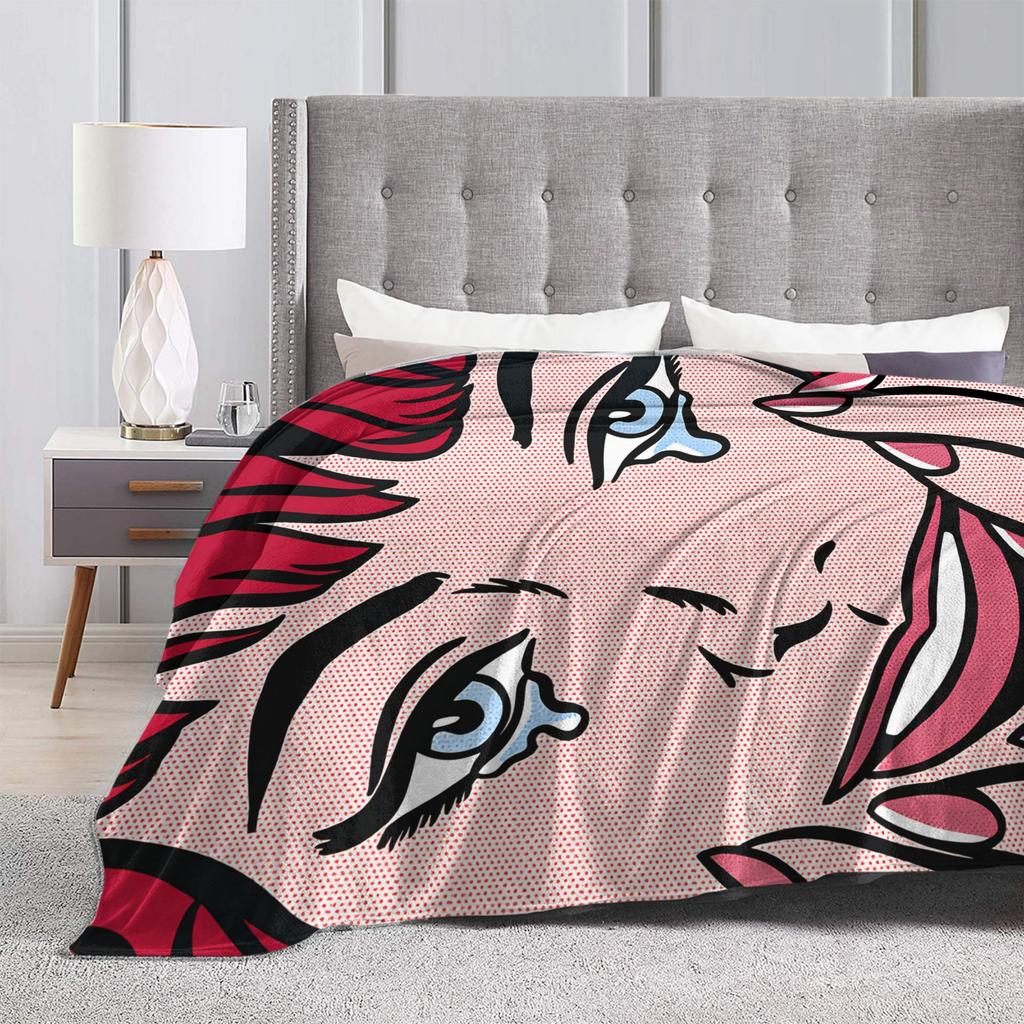 Roy Lichtenstein Pop Art Blanket Soft Warm Funny Plush Throw Blanket For Couch Bed Camping Flannel Bedspread Bed Cover