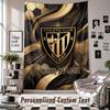 Custom Tapestry Wall Hanging, Athletic Bilbao FC Personalized Name Text Home Wall Decor