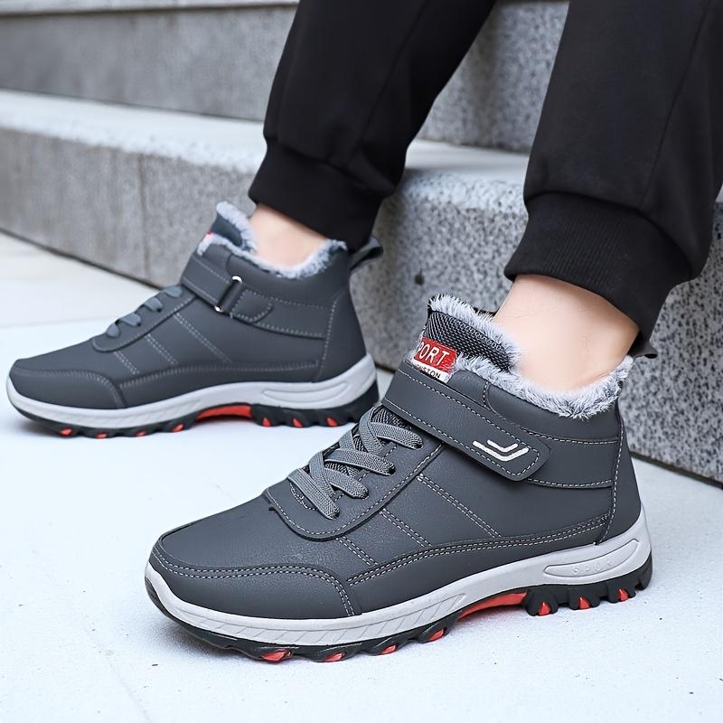 Men's Thickened Winter Snow Boots Fleece Lined Ankle High Non Slip Outdoor Hiking Daily Wear Cold Weather Athletic Durable Shoes Sizes 39-46