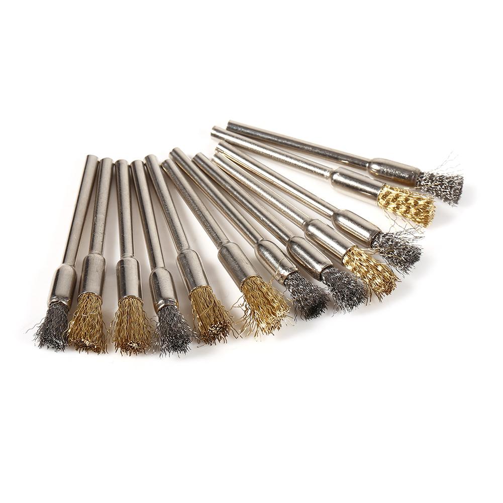 36Pcs Wire Brush Set, Rust Removal, Polishing, Fits Wood and Metal,   Size, Brass and Steel Material