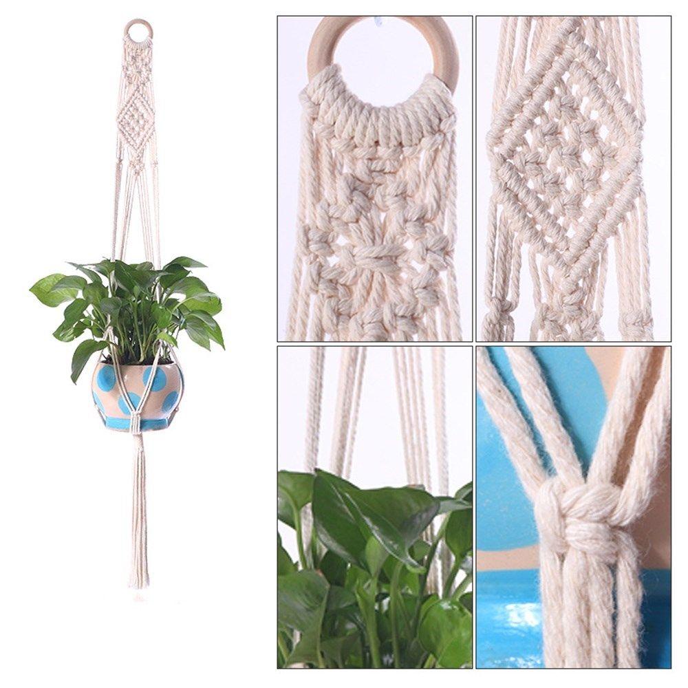 Dekorationen Makramee Geknoteter Hängekorb Pflanzkorb Seil Blumentopfhalter Gartenpflanzenhänger