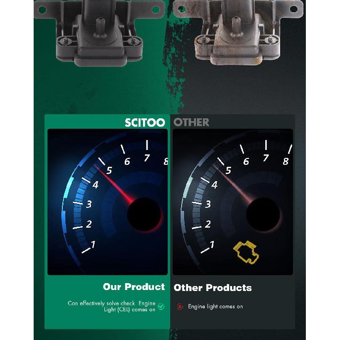 SCITOO Manifold Absolute Pressure Sensor Fit for Ford for E-350 Econoline 1998 for Ford for E-450 Econoline Super Duty 2000 2001,for Ford for E-450