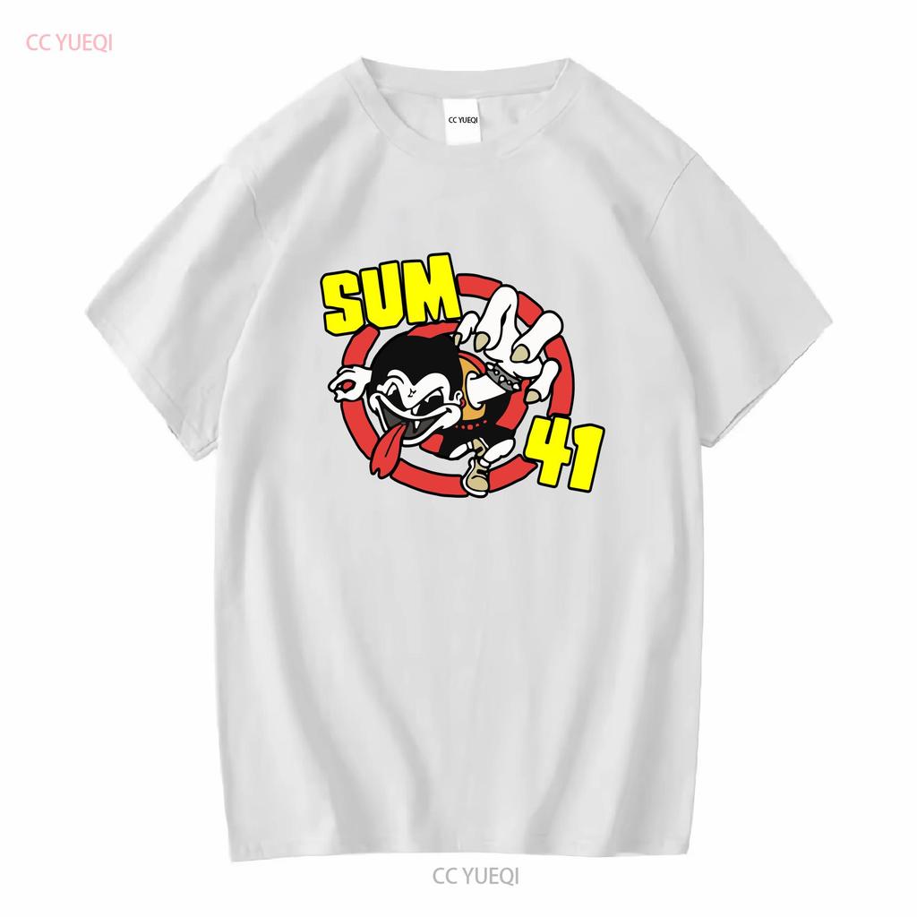 Rare SUM 41 Band Black Size S to 5XL Cotton T Shirt M1519 long or short sleeves vintage Washed fashion Versatile streetwear