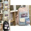 Nylon School Backpack For Teens With Waterresistant Design And Geometric Pattern