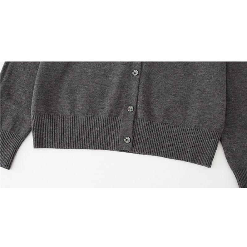 Autumn Winter Fashion Loose Embroidered Knitted Cardigan Sweater Women's Round Neck Coat Solid Color New Casual Long Sleeved Office Simple Clothing