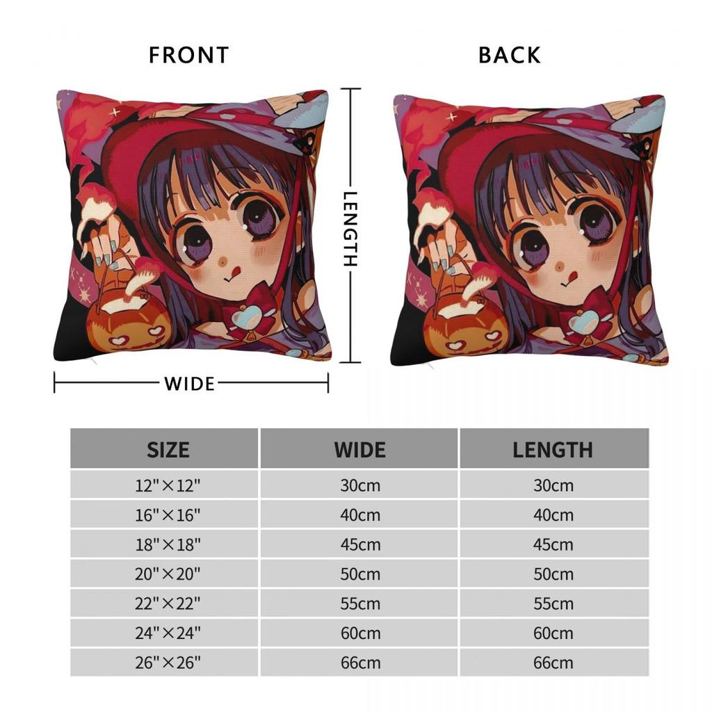 Love Toilet Bound Hanako Kun Square Pillowcase Cushion Cover Pillow Case Throw Pillow Cover for Home Bedroom Car