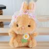 Embroidery Flower Cute Lace Headwear Cartoon Rabbit Plush Toy Pendant For Kids