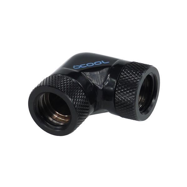Alphacool L-connector 90° - G1-4 Revolvable - 2x Inner Thread - Deep Black