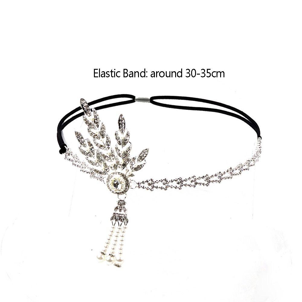 1920s Headband Vintage Bridal Great Gatsby Flapper Party Headpiece Accessories Headband Costume Props beaded headband Chain