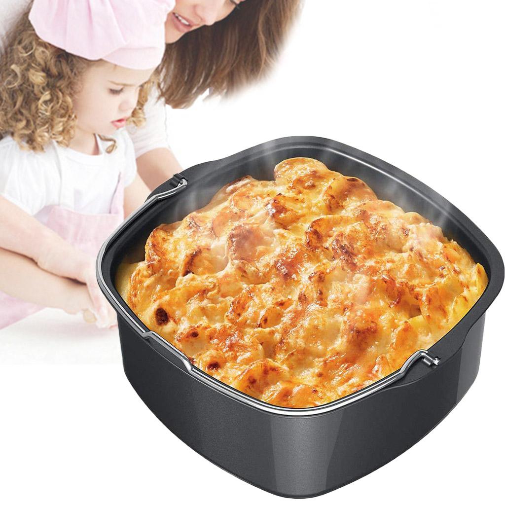 Square Non Stick Cake Mold Baking Tray Pan Roasting Basket Bakeware Mould Air Fryer Accessory