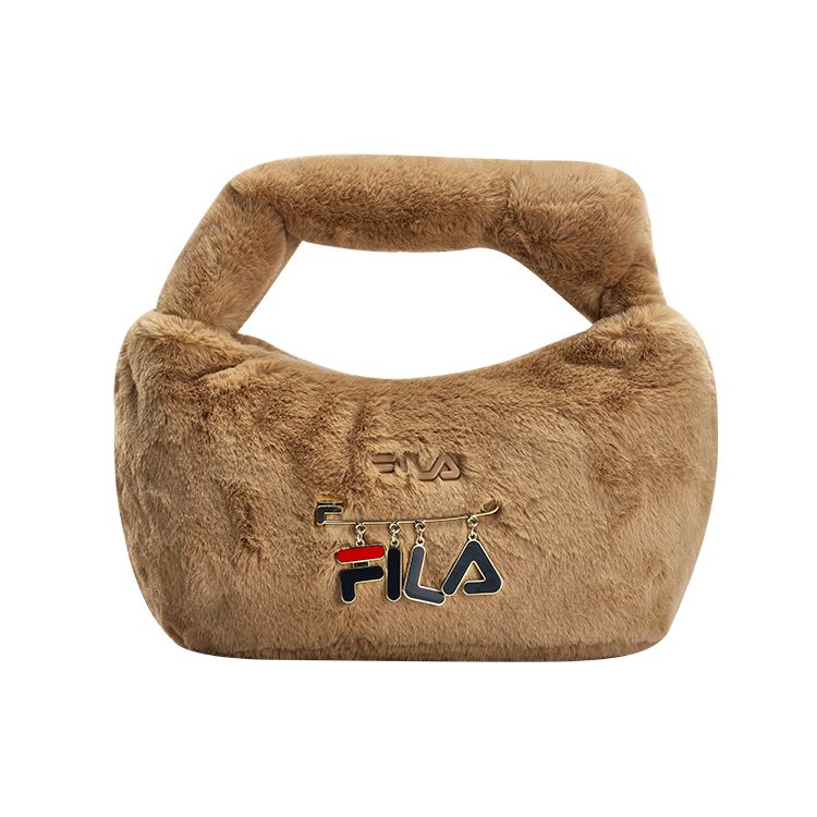 Fila Fashion Casual Fabric Underarm Handheld Shoulder Bag Women Bags Light-Brown F13W249170F-BG XS