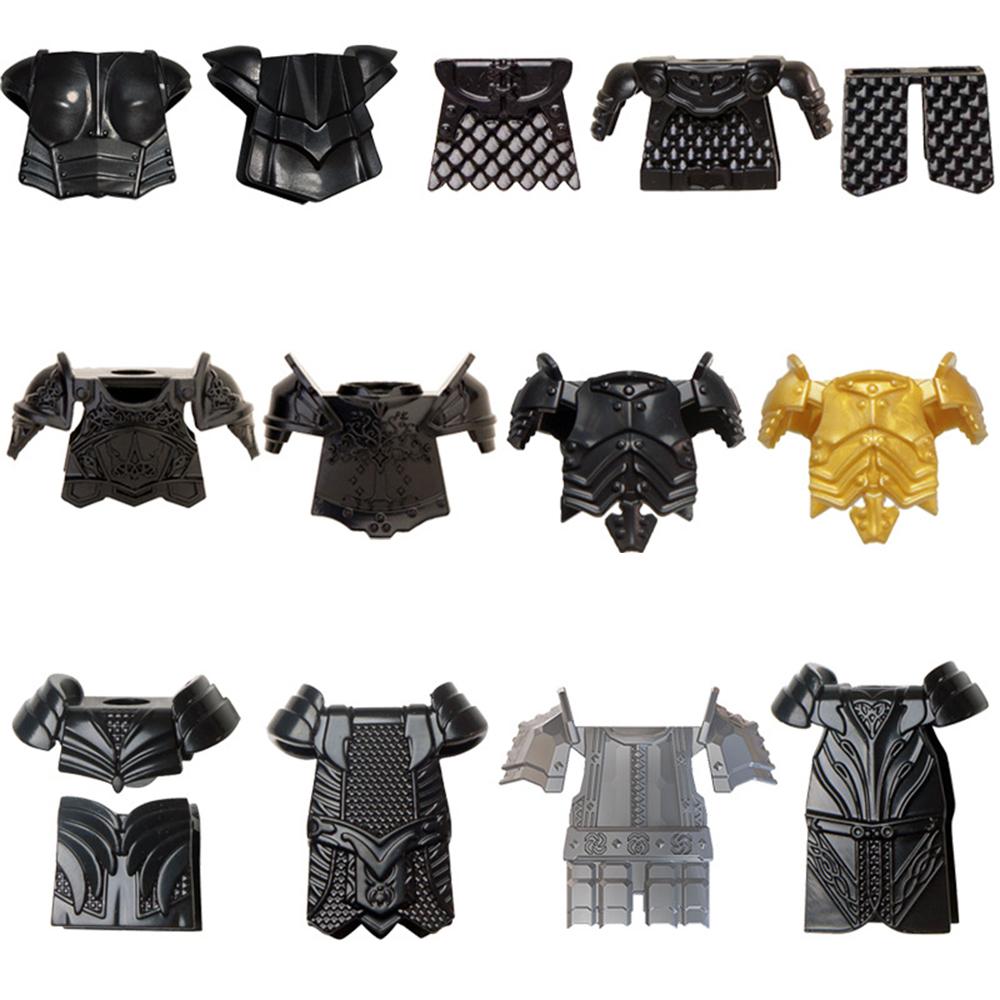 10PCS SET Medieval Times Weapon Accessories Armor Helmet Assembly Scenes Building Blocks DIY Toy Accessories For Children Gifts